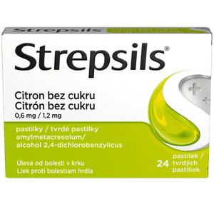 Strepsils Citron bez cukru, 24 pastilek