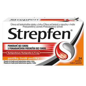 Strepfen Pomeranč bez cukru 8,75 mg 24 pastilek
