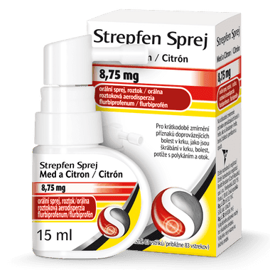 Strepfen Sprej Med a citron 8,75 mg, 15 ml